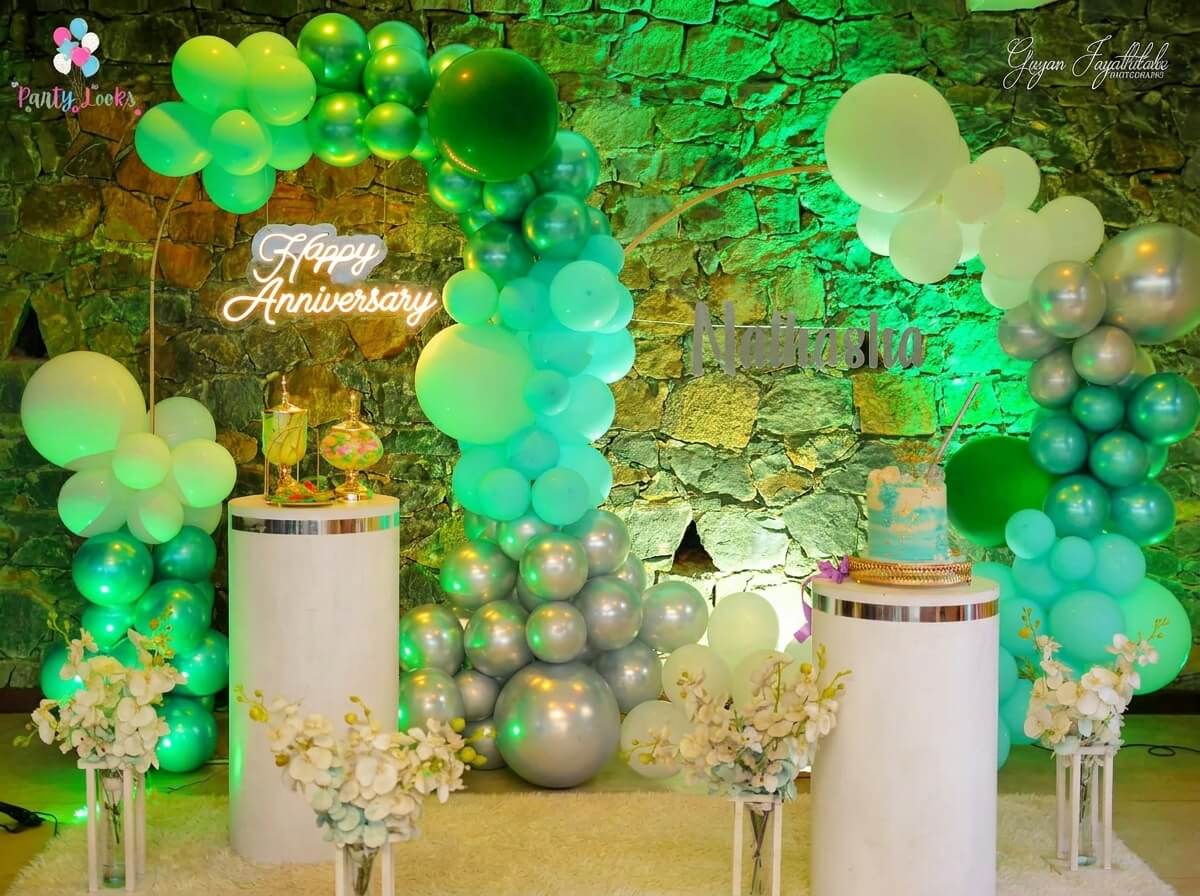 Anniversary dinner decoration in Bandarawela with candles and flowers