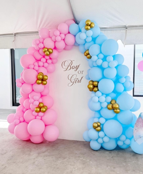 Baby shower decoration in Bandarawela with pastel balloons